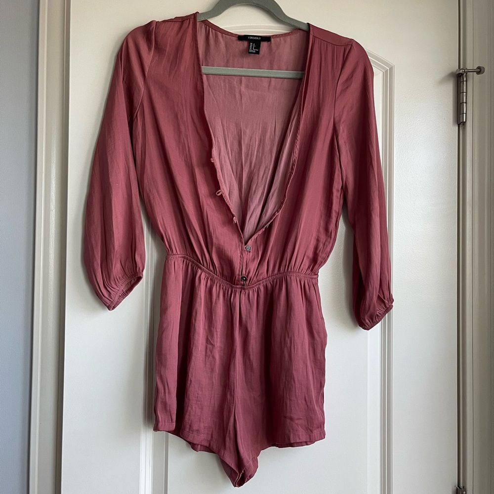 Forever 21 button down detail romper